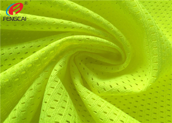 100 Polyester Fluorescent Mesh Fabric Safety Vest Fabric For Traffic