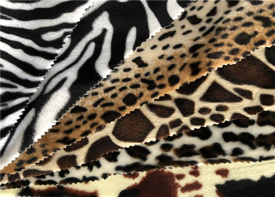 Skin Print Velboa Faux Fur Fabric 100% Polyester Velvet For Clothes