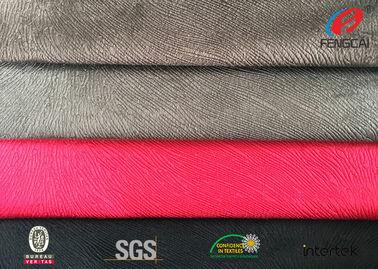 Multi Colored Velour Upholstery Fabric , Embossed Polyester Fabric Mildew Resistance