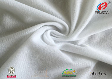 Wrinkle Free Brushed Poly Jersey Fabric , White Swimwear Tricot Fabric