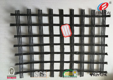 Durable Polyester Geogrid Reinforcing Fabric High Tensile Strength BLACK