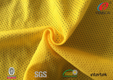 7*1 54D FDY SHINY Polyester Micro Mesh Fabric , Yellow Swimsuit Mesh Fabric