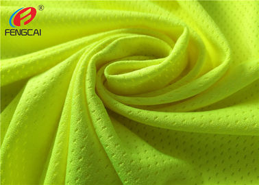 High Visibility Polyester Fluorescent Mesh Material Fabric , Elastic Mesh For Vests