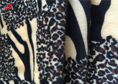 Eco-friendly Printed Brushed Knit Polyester Velvet Fabric Export Orders For Garments