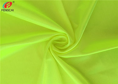 Yellow Shiny Dazzle 100% Polyester Tricot Knit Fabric For Basketball Uniform