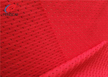 Red Colour 100% Polyester Sports Mesh Fabric Lining Fabric For Clothing