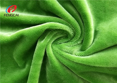 Green Color Micro Velvet Material , Velvet Upholstery Fabric 60 Inch Wide