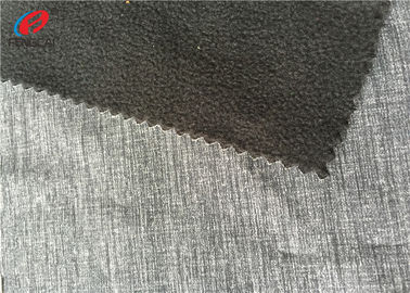 Polar Fleece Laminated Polyester Tricot Knit Fabric For Outer Wear In Grey