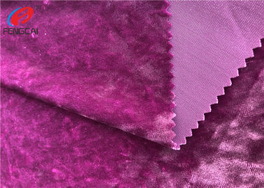 Polyester Spandex Shiny Stretch Brushed Ice Velvet Fabric , Dress Fabric