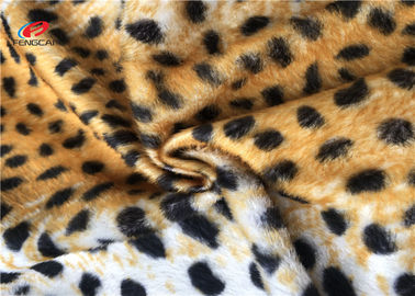 Leopard Print 100 Polyester Fabric Stretch For Blanket Toys Customized Patterned