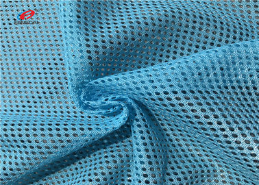 Dry Fit Blue Colour Athletic Mesh Fabric 100% Polyester 100gsm For Sports Wear