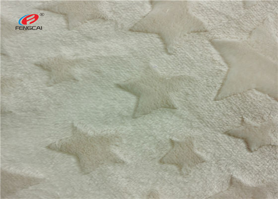 Brushed Minky Plush Fabric 200GSM With Five Pointed Star Pattern