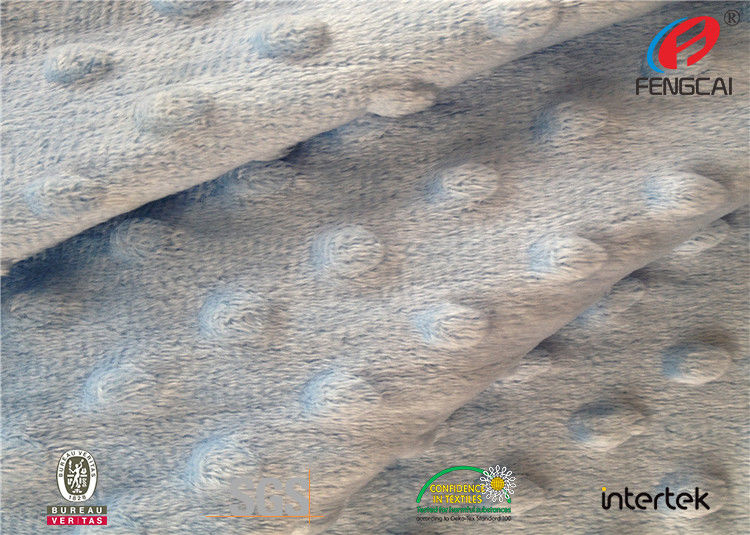 Knitted Minky Bubble Dot Fabric , Micro Mink Fabric For Baby Blankets 60 Inch Width
