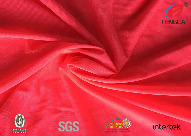 Bright Red Polyester Fluorescent Material Fabric , High Visibility ...