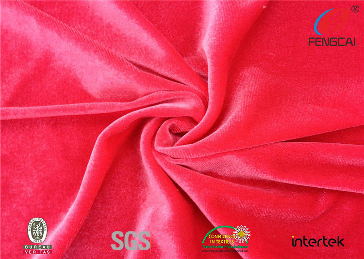 Coral Stretch Velour Fabric Soft Stretch Crushed Velvet Fabric