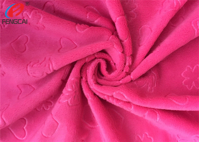 2mm Pile High Embossed Minky Plush Fabric , Soft Velboa Fabric For Baby