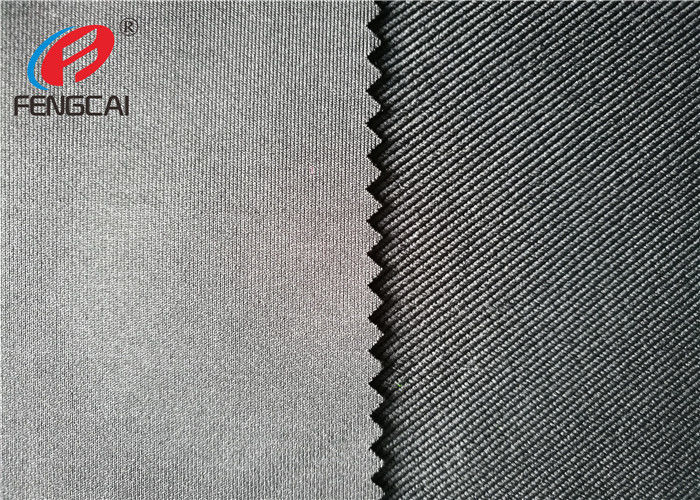 Waterproof Black Soild Color Twill Fabric 90 Polyester 10 Spandex For Garment