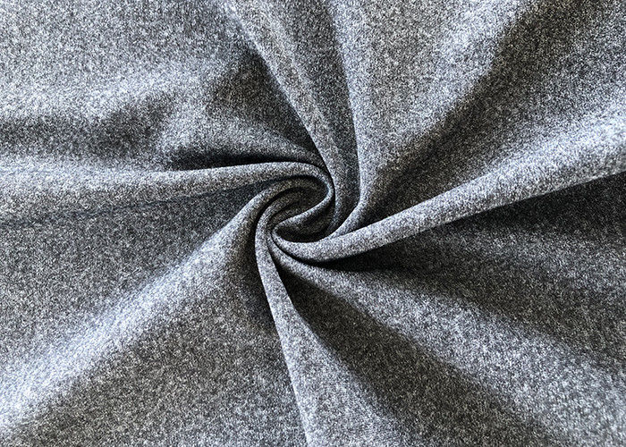 250GSM Grey Polyester Nylon Spandex Blend Fabric Melange Brushed Fabric