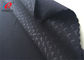Embossed Weft Knitted Polyester Spandex Fabric , Black Colour Sports Lycra Fabric