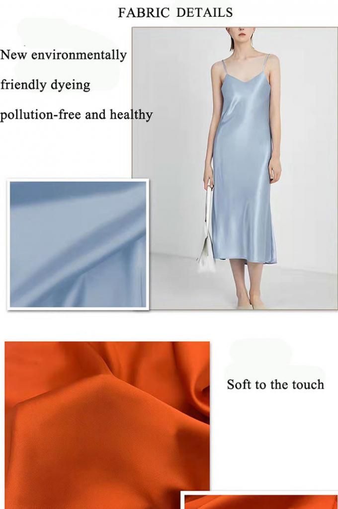 Shiny 95 Polyester 5 Spandex Fabric Stretch Satin For Sleepwear Dress